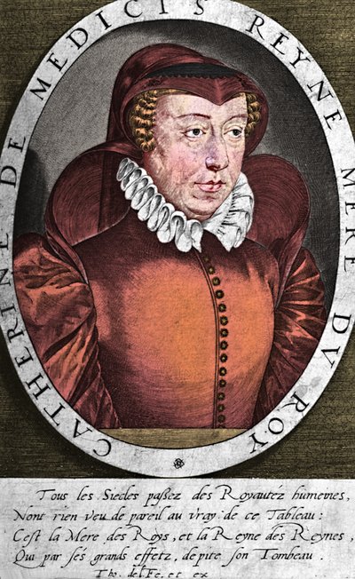 Catherine de Medici, drottning av Henrik II av Frankrike, c1500-talet 1894 av Thomas de Leu