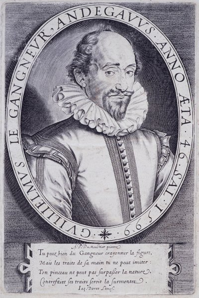 Porträtt av Guillaume Le Gangneur (1553-1624), sekreterare i den franska kungens kammare av Thomas de Leu