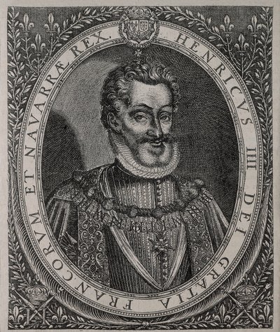 Porträtt av HENRI IV av Frankrike och Navarra (1553-1610) gravyr av Tomas de Leu (1500-talet) av Thomas de Leu