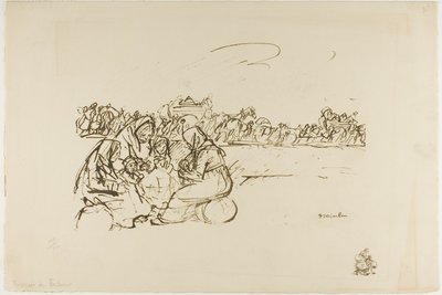 Evakuerade från Verdun, plansch trettio från Actualités av Théophile Alexandre Pierre Steinlen