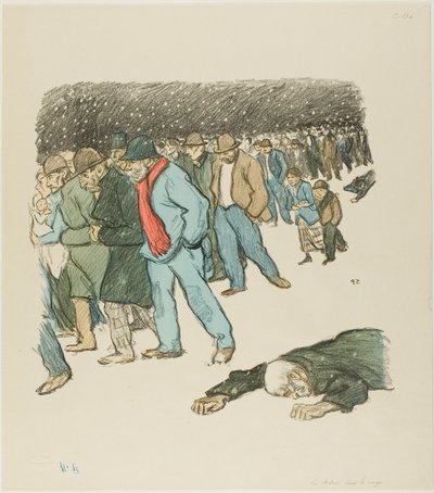 Elände under snön av Théophile Alexandre Pierre Steinlen