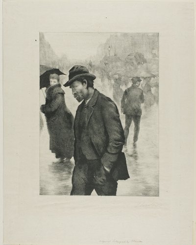 Regnig dag, Paris av Théophile Alexandre Pierre Steinlen
