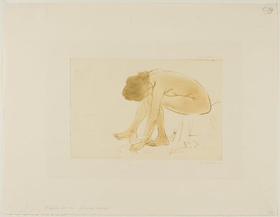Sittande kvinna torkar fötterna av Théophile Alexandre Pierre Steinlen