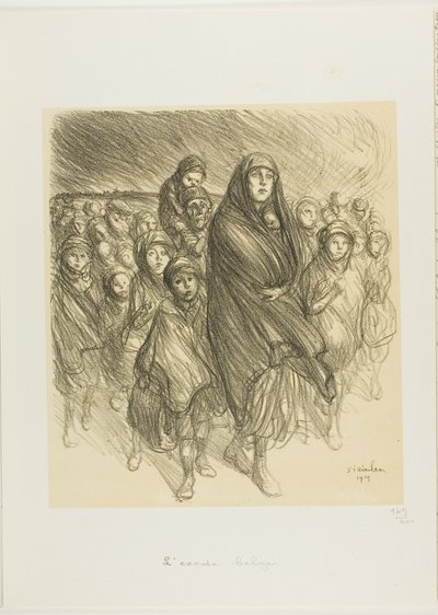 Den belgiska utvandringen av Théophile Alexandre Pierre Steinlen