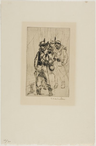 Tre soldater går av Théophile Alexandre Pierre Steinlen
