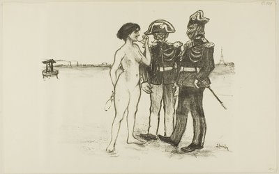 Sanningen och de två soldaterna av Théophile Alexandre Pierre Steinlen