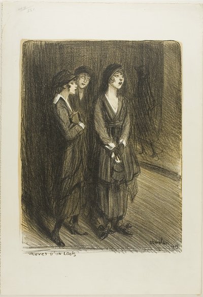 Änkor till en Louis, plansch sju från Actualités av Théophile Alexandre Pierre Steinlen