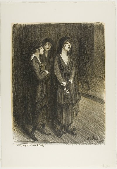 Änkor till en Louis, plansch sju från Actualités av Théophile Alexandre Pierre Steinlen