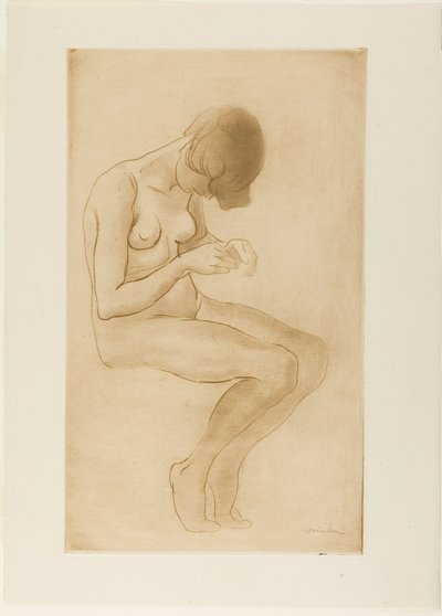 Kvinna fixar sina naglar av Théophile Alexandre Pierre Steinlen