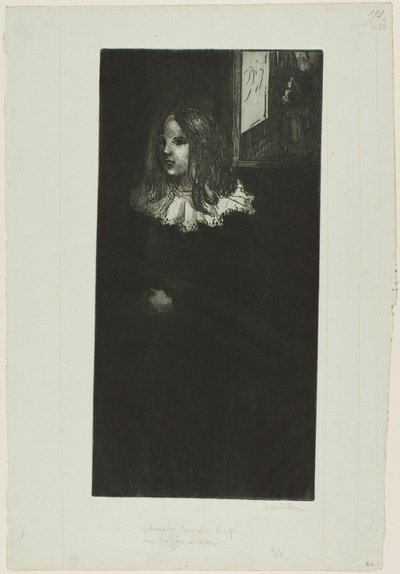 Ung flicka med vit krage av Théophile Alexandre Pierre Steinlen
