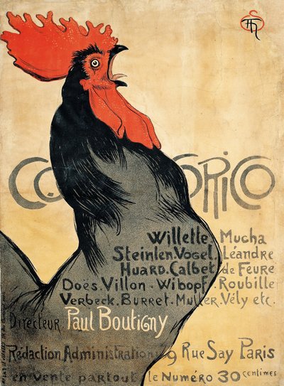 Cocorico affisch av Théophile Alexandre Steinlen