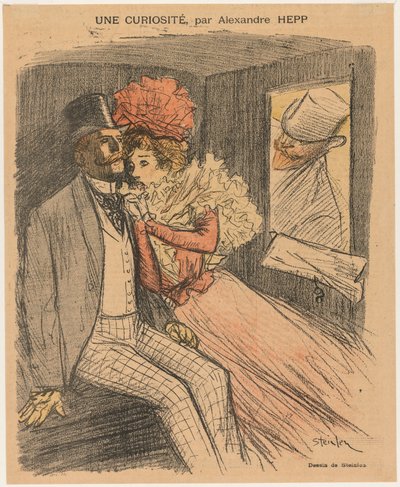 Illustrerad Gil Blas: A Curiosity, av Alexandre Hepp, 1897. av Théophile Alexandre Steinlen