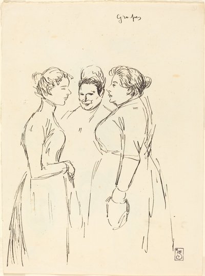 Skvallande kvinnor, sent 1800-tidigt 1900-tal. av Théophile Alexandre Steinlen