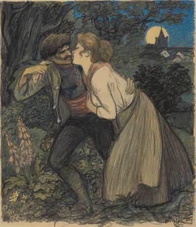 Hunden med vargen, 1900. av Théophile Alexandre Steinlen