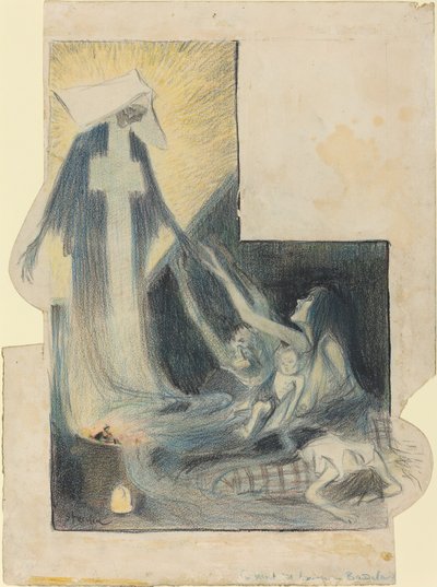 De fattigas död - Baudelaire, 1894. av Théophile Alexandre Steinlen