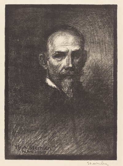 Självporträtt Steinlen framifrån, rakt huvud, 1905. av Théophile Alexandre Steinlen