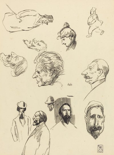 Studier av figurer och huvuden av Théophile Alexandre Steinlen