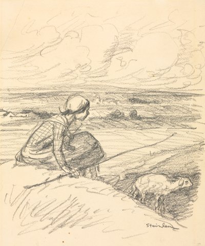 Herdinnan, fjärde kvartalet 1800-talet eller första kvartalet 1900-talet. av Théophile Alexandre Steinlen