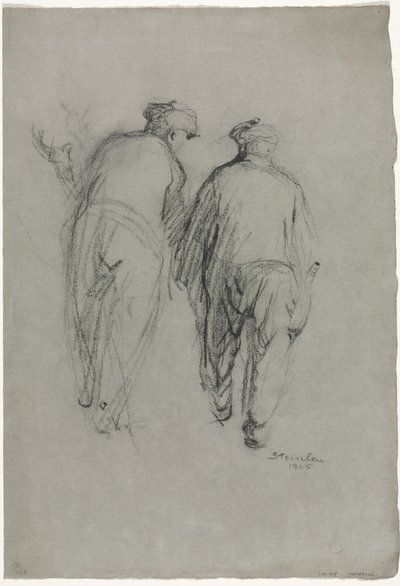 Två män arbetar, bakifrån av Théophile Alexandre Steinlen