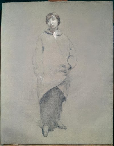 Ung kvinna i kappa av Théophile Alexandre Steinlen