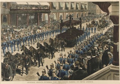General Grants Funeral - Processionen som passerar Fifth Avenue, från Harper