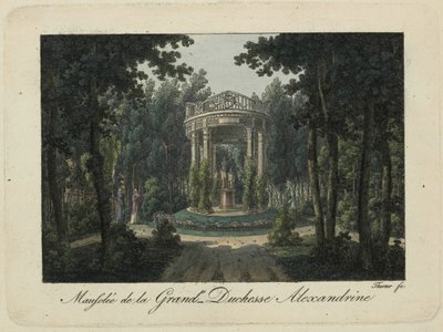 Monumentet till storhertiginnan Alexandra Pavlovna i Pavlovsk, 1810-talet. av Thurner