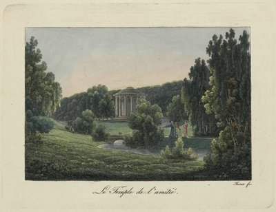 Utsikt över vänskaptemplet i Pavlovsk, 1810-talet. av Thurner