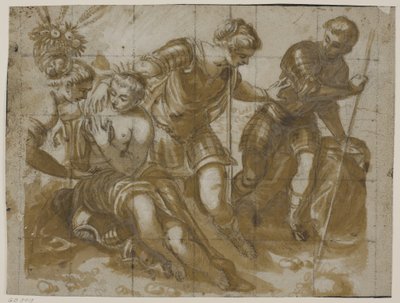 Minerva, Mars och Venus efter Jacopo Tintorettos målning i Sala dell’Anticollegio, Dogepalatset, Venedig av Tiberto Tinelli