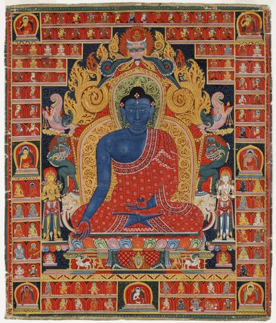 Buddha, den högsta helaren (ogenomskinlig wc på bomull) av Tibetan School