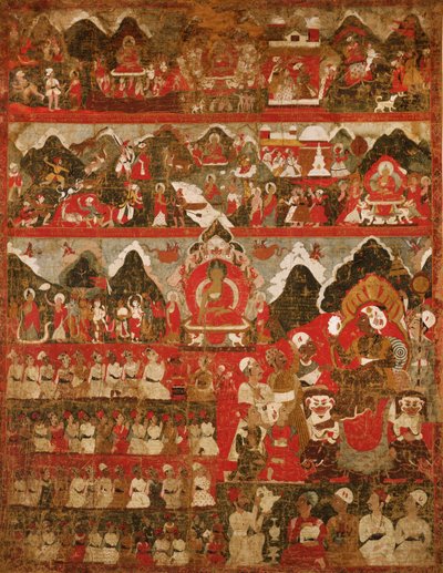 Thanka (målat siden) av Tibetan School