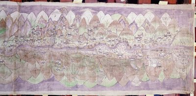 Månänden av Tsari rongkor (målat tyg) av Tibetan School
