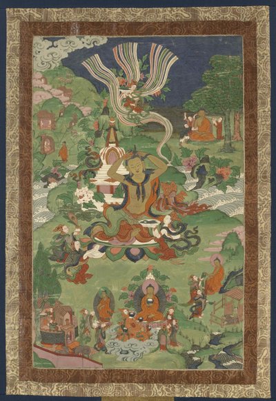 Thangka med scener ur Buddhas liv, andra hälften av 1800-talet.. av Tibetan culture.