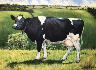Cow 2021 (olja på duk) av Tilly Willis