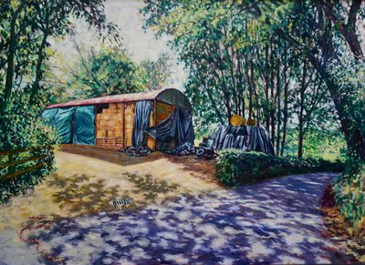 Haylage and Baleage 2019 (olja på duk) av Tilly Willis