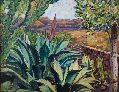 Lanzarote Landscape, 2023 (olja på pannå) av Tilly Willis