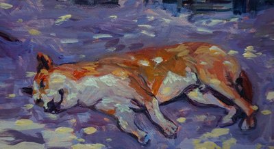 Sleeping Dog 2021 (olja) av Tilly Willis