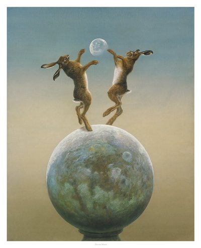 Devon Moon. (Akvarell & Gouache på papper) av Tim Hayward