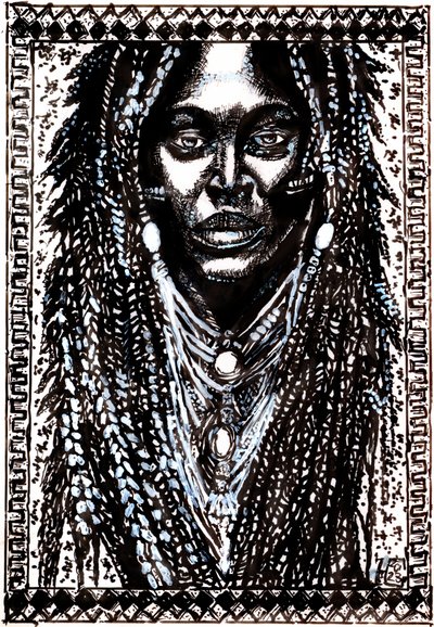 Porträtt av afrikanska dreadlocks av Tim Hoinkis