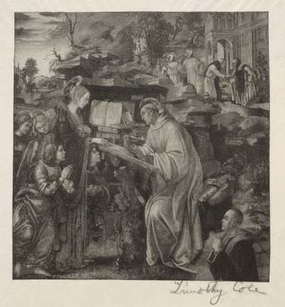 Gamla italienska mästare: Madonna framträder för St. Bernard, 1888-1892. av Timothy Cole
