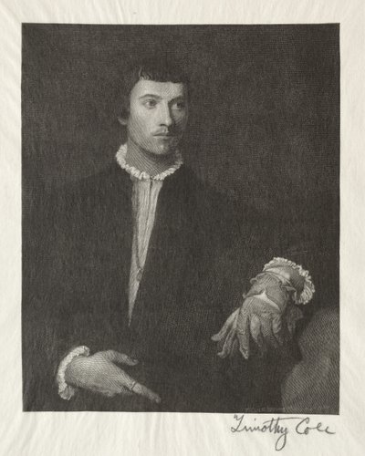 Old Italian Masters: The Man with the Gloves, 1887. av Timothy Cole