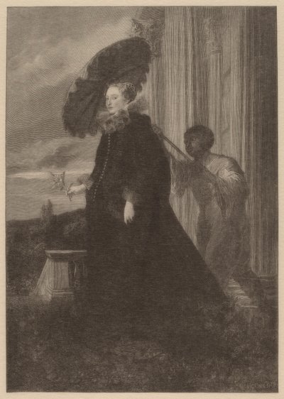 Marchesa Elena Grimaldi, hustru till markis Nicola Cattaneo av Timothy Cole after Sir Anthony van Dyck