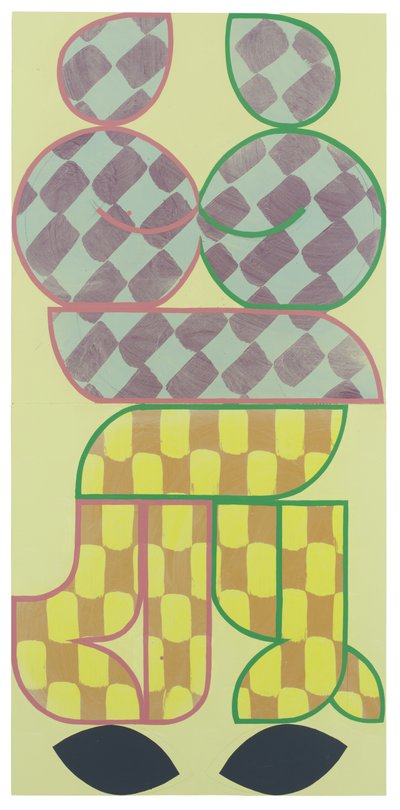 The Hug, 2021 (latex och emalj på hittad panel) av Timothy Gierschick II