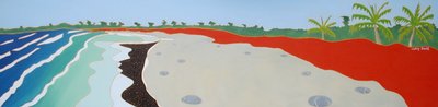 Dulan beach looking south, 2010, olja på duk av Timothy Nathan Joel