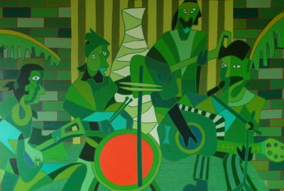 Den franska vermiljontrumman, 2012, olja på duk av Timothy Nathan Joel