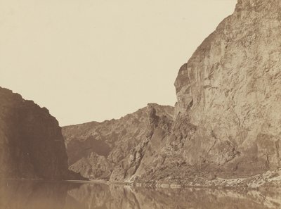 Black Canyon, Coloradofloden, nedifrån Big Horn Camp, #4,1871 (foto) av Timothy O