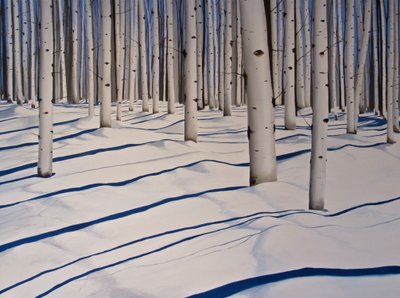 Snow Covered Woods, 2017 (akryl på duk) av Tina Palmer