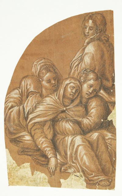 Del av en Pietà (vänster sida av en lunettekomposition) av Tintoretto