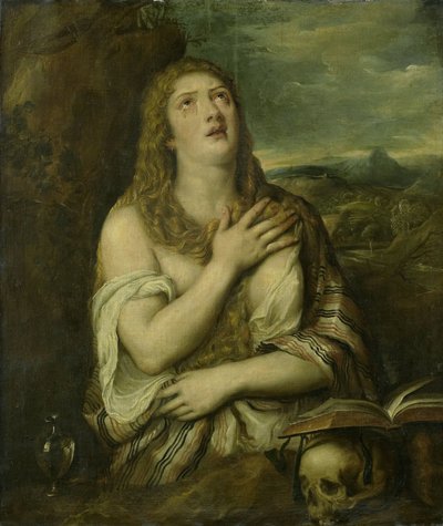 Ångerfulla Maria Magdalena av Titiaan (copy after)