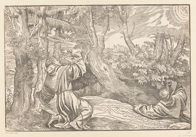 Saint Francis får stigmata av Titiaan