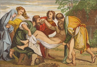 Joseph von Arimathäa legt den Körper Jesu in sein eigenes Grab von Titian (c.1488-1576) (after)